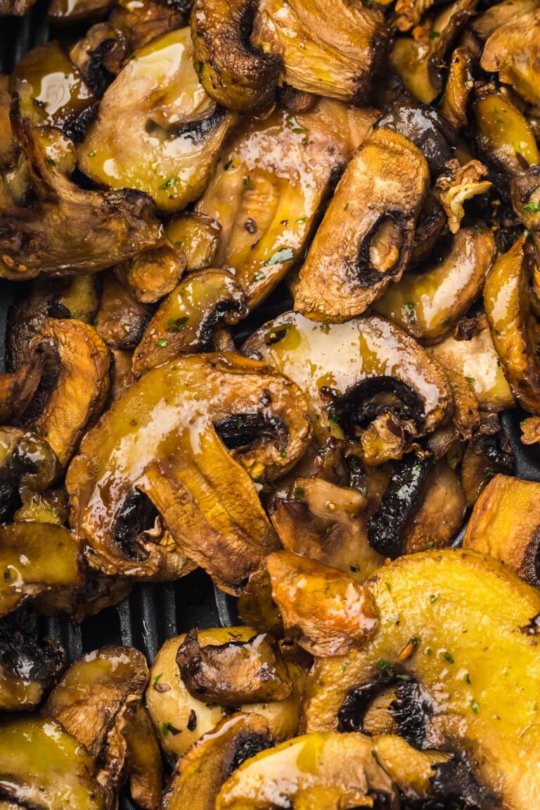 Air Fryer Garlic Mushrooms